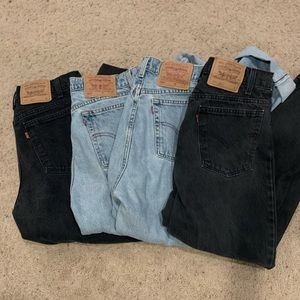 Bundle of vintage Levi high waisted jeans